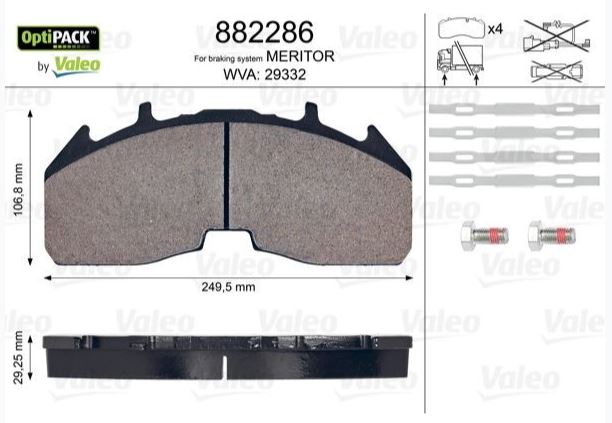 Serie pastiglie Valeo per Scania NG