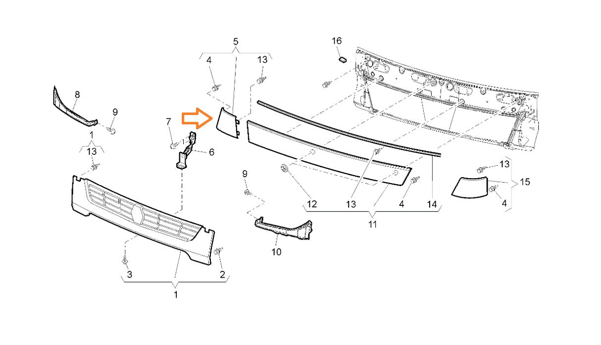 Angolare destro superiore Renault Maxity
