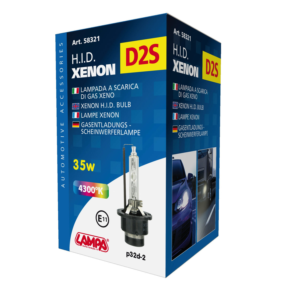 Lampada HID Xenon 4.300°K - D2S - 35W - P32d-2 - 1 pz - Scatola