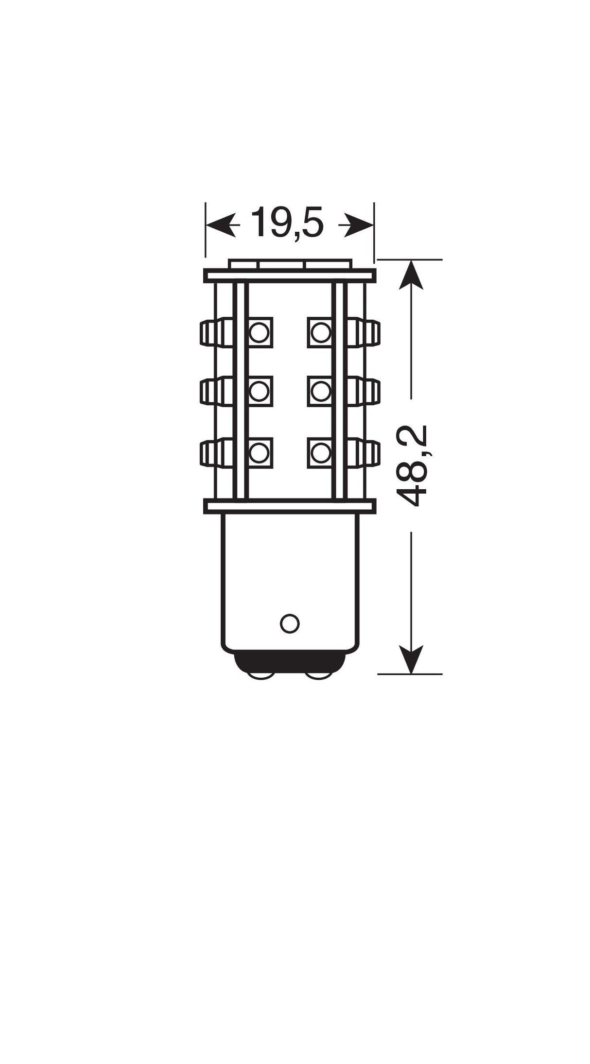 24/28V Hyper-Led 39 - 39 SMD x 1 chips - (P21/5W) - BAY15d - 1 pz - D/Blister - Bianco - Doppia polaritÃ