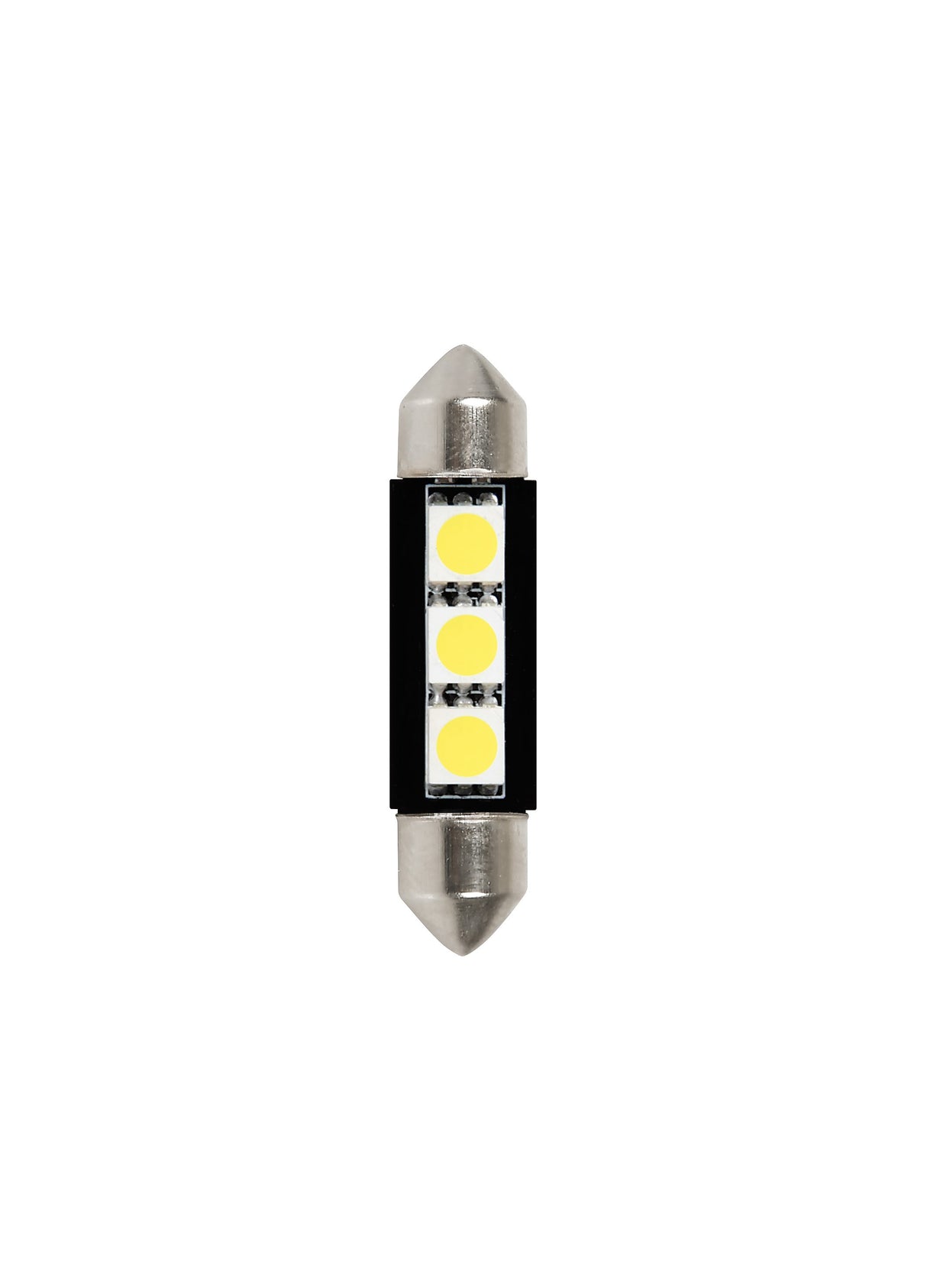 24/28V Hyper-Led 9 - 3 SMD x 3 chips - 10x39 mm - SV8,5-8 - 2 pz - D/Blister - Bianco - Doppia polaritÃ