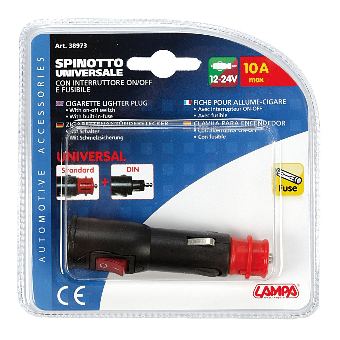 Spinotto universale per presa accendisigari - 12/24V