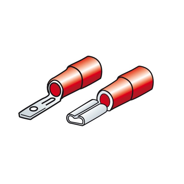 Kit 20 terminali-capicorda piatti - Rosso