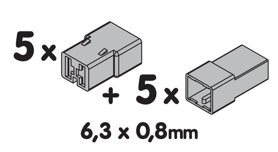 Kit 10 connettori rapidi a 2 vie per terminali non isolati