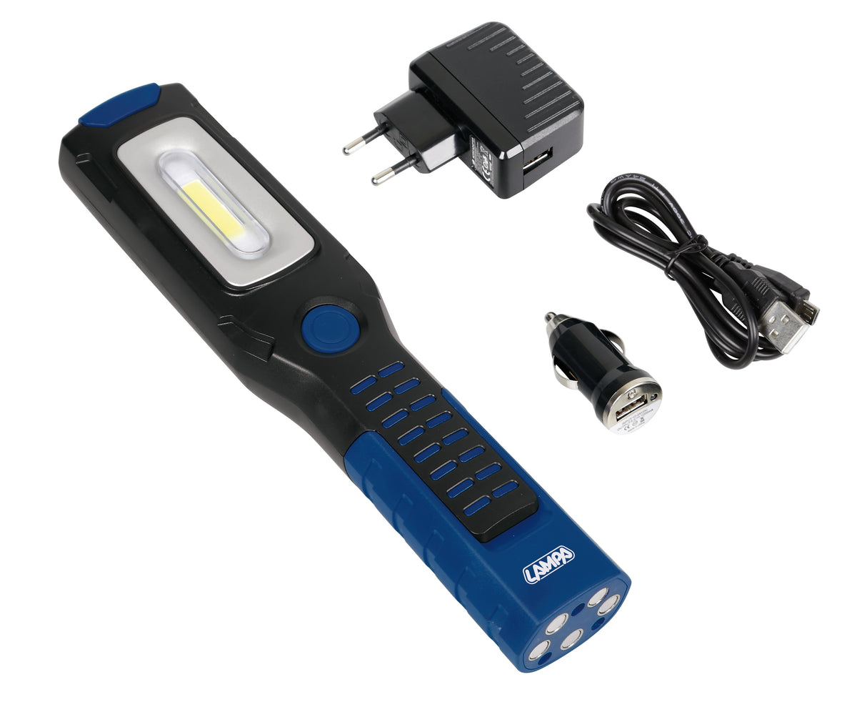 GL-3, lampada da lavoro ricaricabile a LED COB con torcia - 12/24/230V