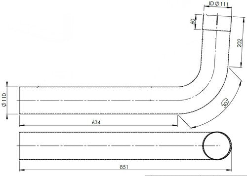 Tubo scarico anteriore per Man TGA