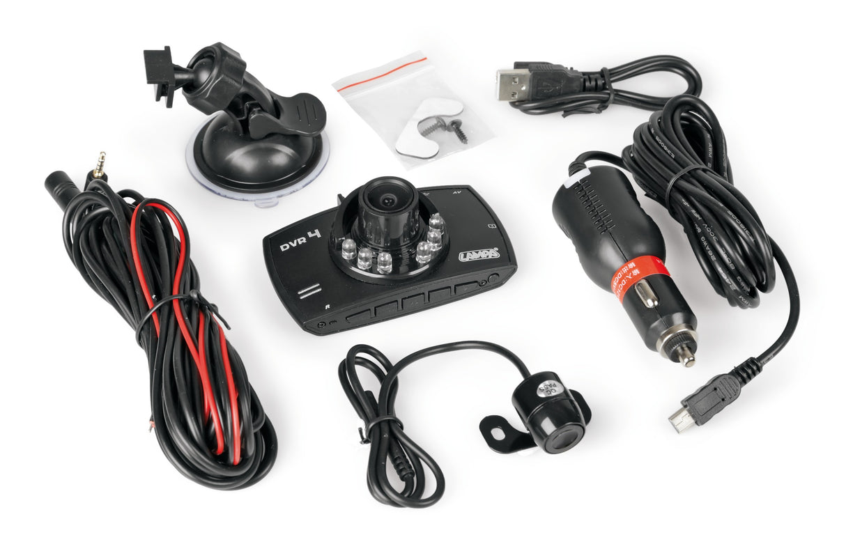 DVR-4, telecamera veicolare 1080p con park assit - 12/24V