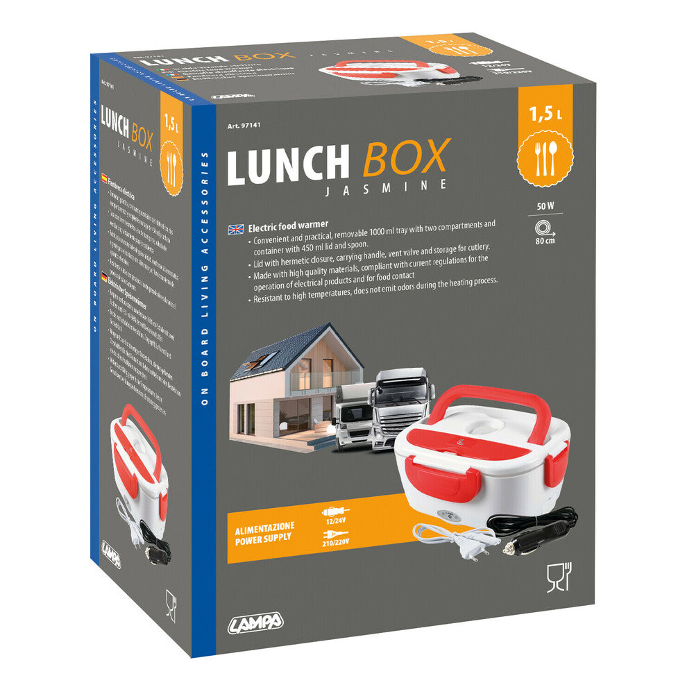 Lunch-Box, scalda-vivande elettrico - 1,5 L - 12/24V+220V - 50W