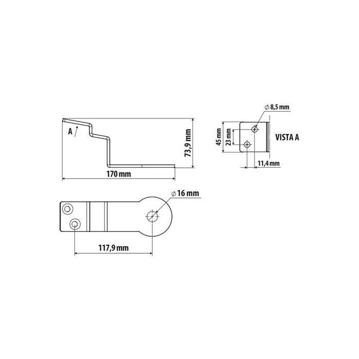 Staffa per antenna CB - Attacco montante per Man TGA TGL TGM TGX TGS