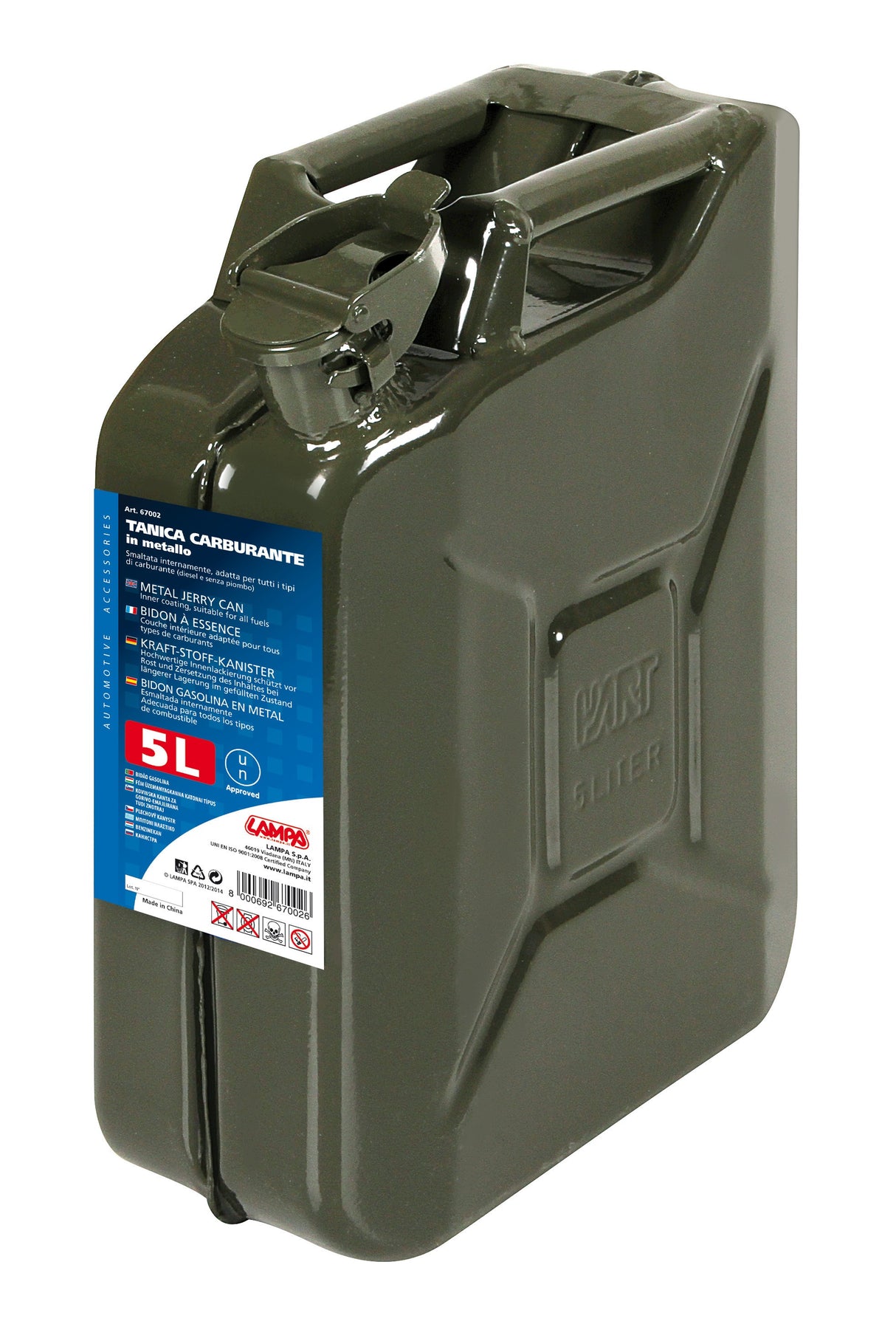 Tanica carburante tipo militare in metallo - 5 L