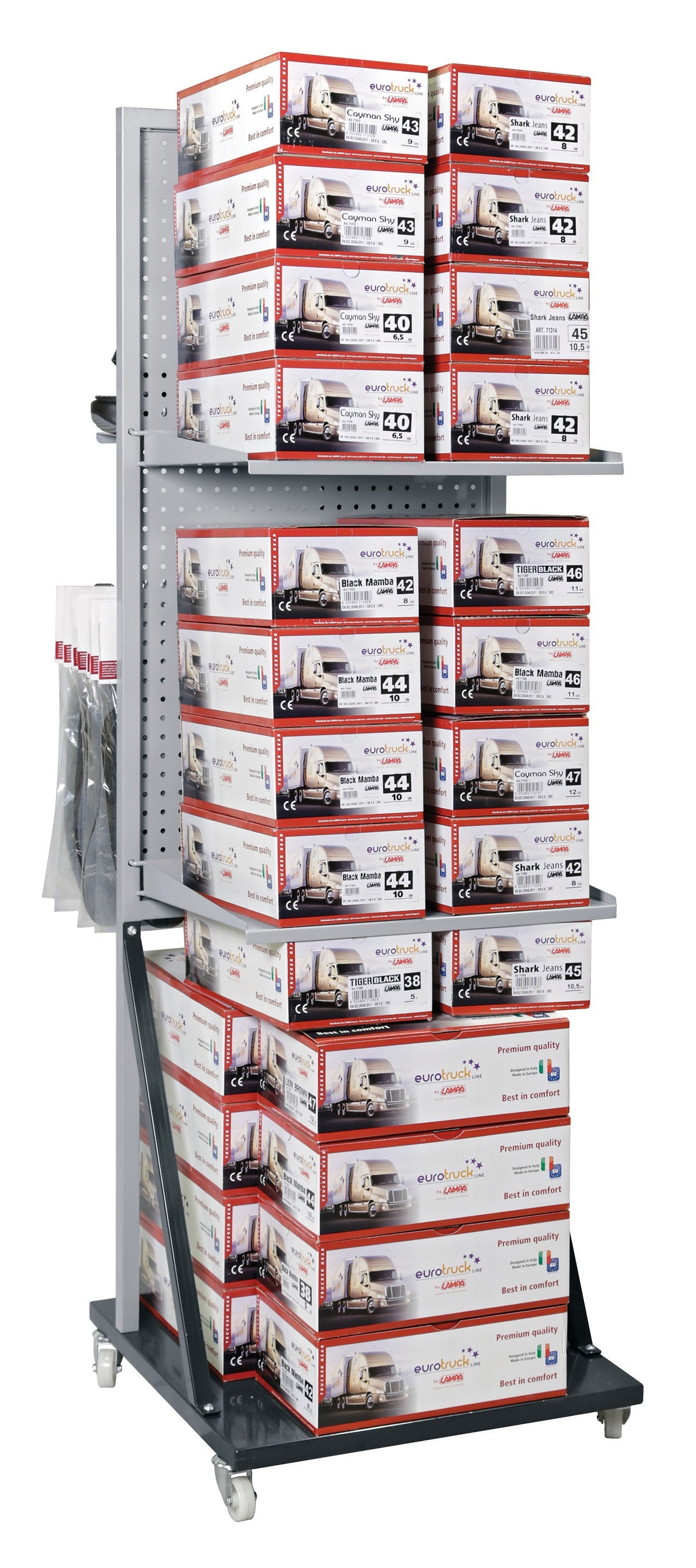 Espositore double-face per 24 paia di scarpe