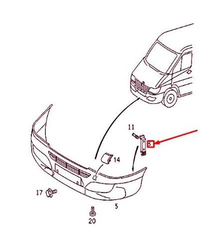 Supporto paraurti Mercedes dx/sx