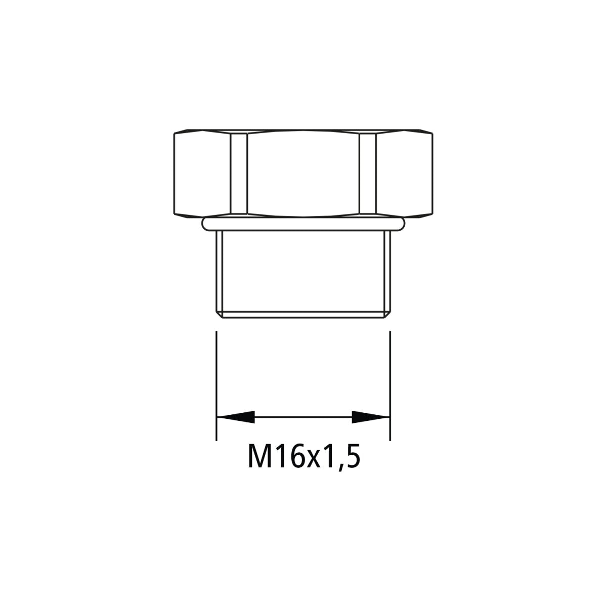 Tappo filettato M16x1.5 Raufoss con gommino