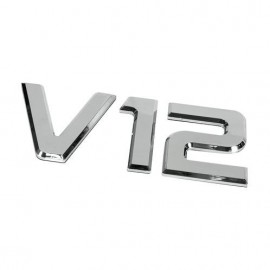 Emblemi motore 3D cromati - 92x210 mm - V12