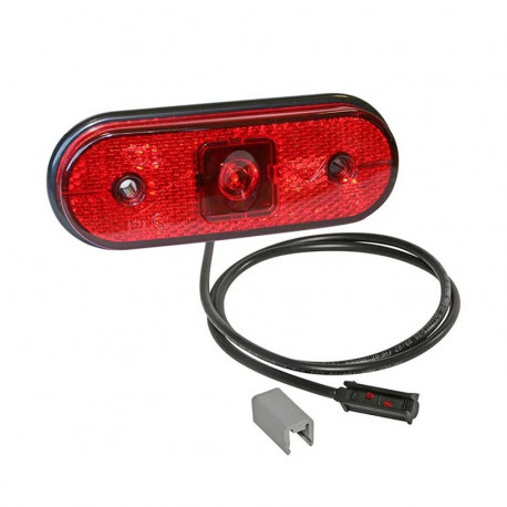Luce di ingombro rossa interamente a LED con cavo da 0,5m e connessione P&R.