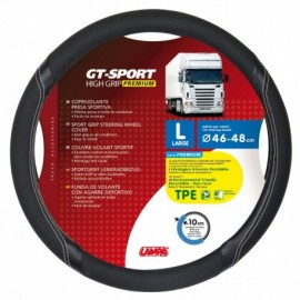 GT-Sport, coprivolante in TPE - L - Ø 46/48 cm - Nero/Argento