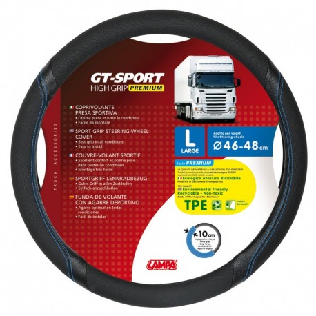 GT-Sport, coprivolante in TPE - L - Ø 46/48 cm - Nero/Blu