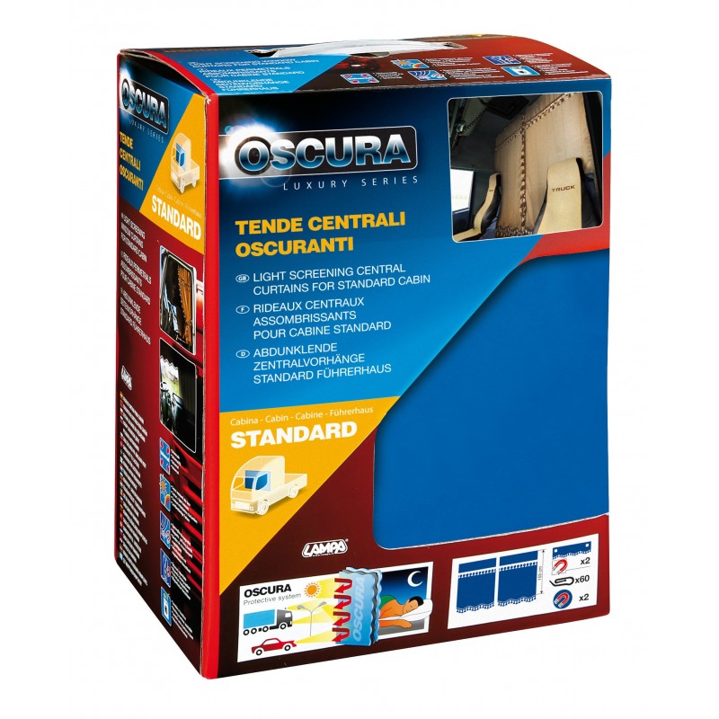Oscura Tende Centrali Per Camion Cabina Standard Blu