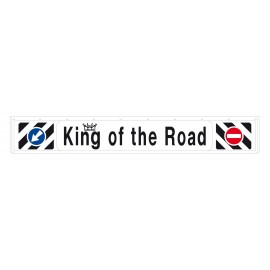 Paraspruzzo lungo in pvc, segnaletica in rilievo - 240x35 cm - Bianco - King of the road