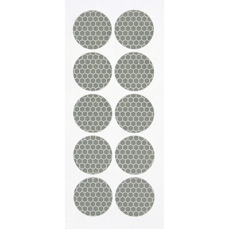 Set 10 adesivi catarifrangenti Ø 27 mm - Bianco