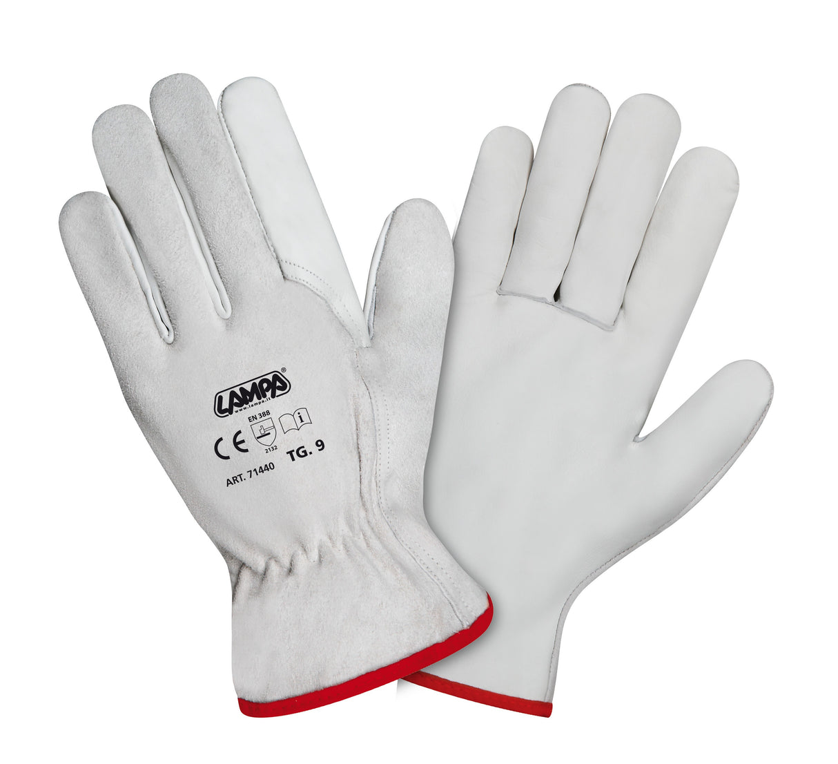 Guanti in pelle fiore e crosta di vitello - 9