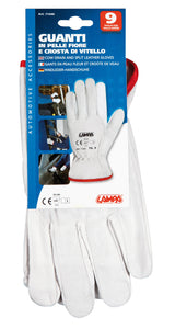 Guanti in pelle fiore e crosta di vitello - 9