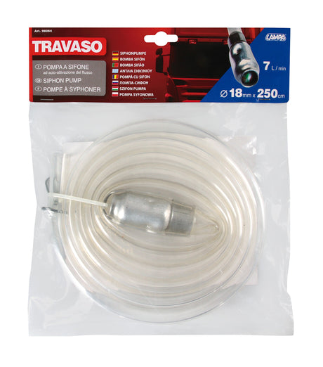 Travaso, pompa a sifone automatica - L - Ø 18 mm - 250 cm
