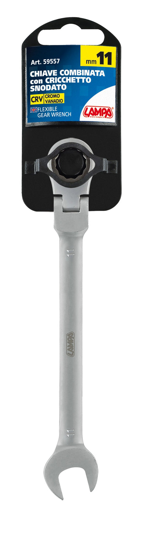 Chiave combinata con cricchetto snodato - 11 mm