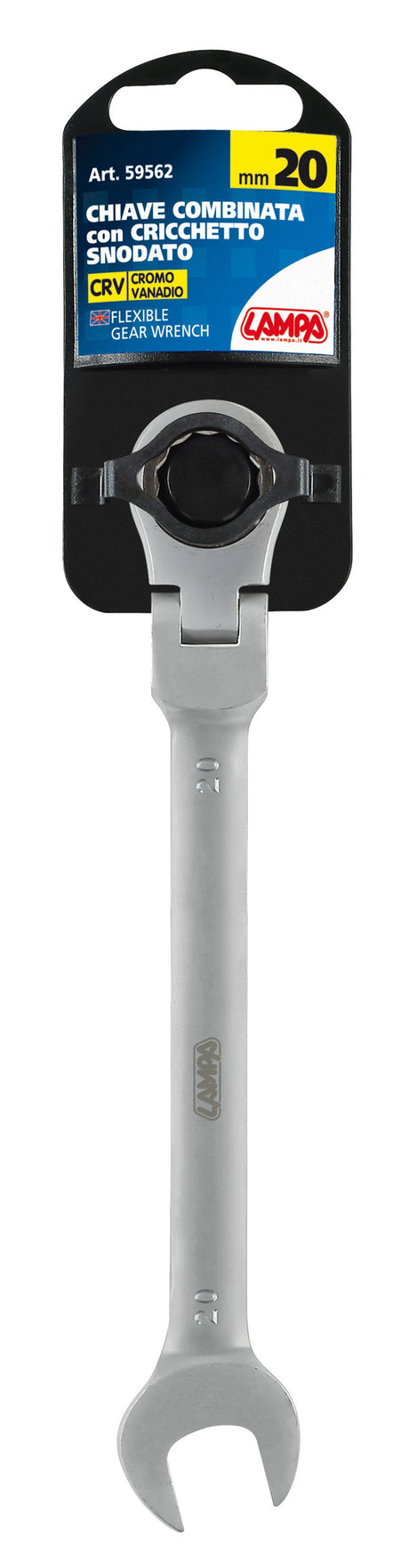 Chiave combinata con cricchetto snodato - 20 mm