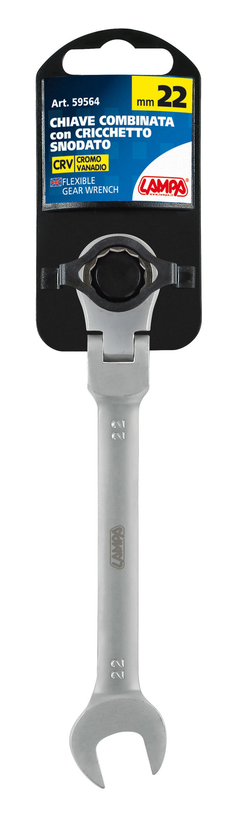 Chiave combinata con cricchetto snodato - 22 mm