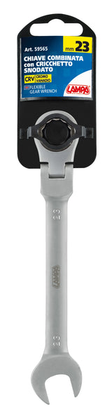 Chiave combinata con cricchetto snodato - 23 mm