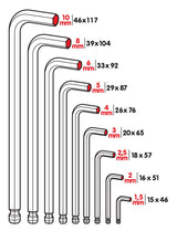 Set 9 chiavi esagonali maschio