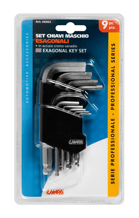 Set 9 chiavi esagonali maschio