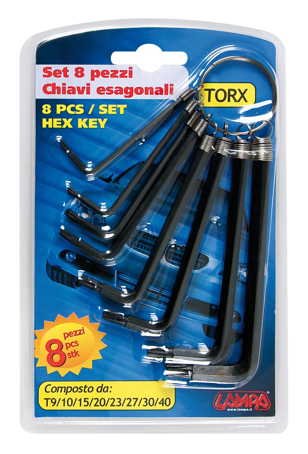 Set 8 chiavi tipo torx