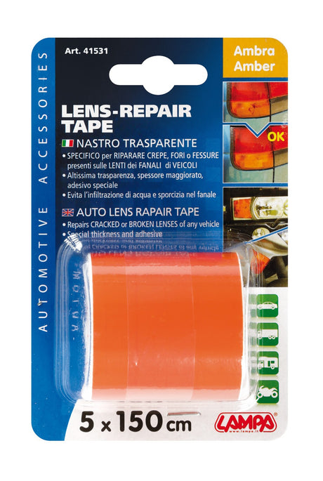 Nastro adesivo per riparazione fanali - 5x150 cm - Arancio
