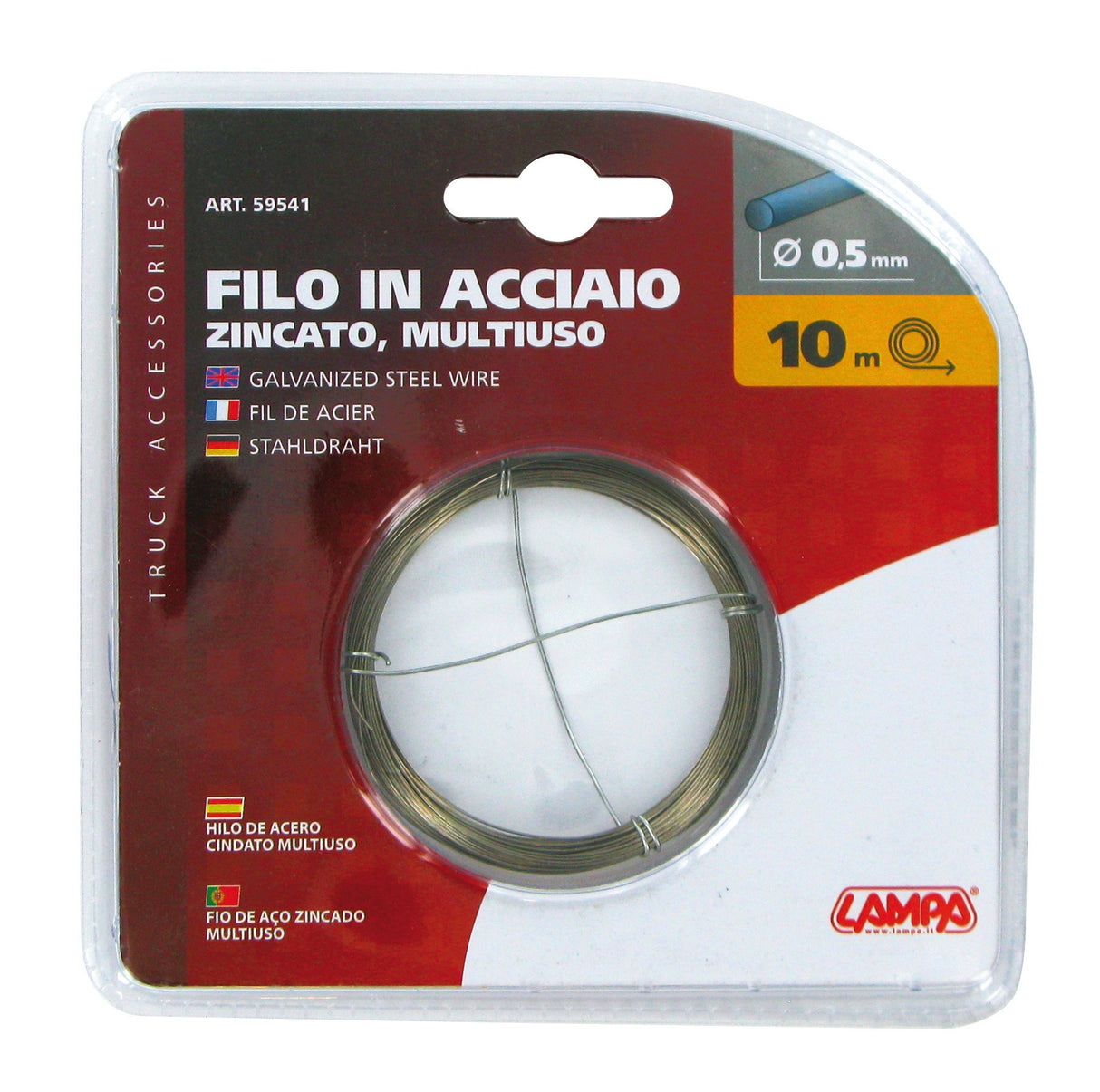 Filo acciaio zincato Ø 0,5 mm x 10 m