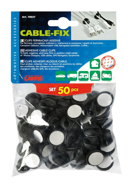 Cable-Fix, clips adesive fermacavi, 50 pz