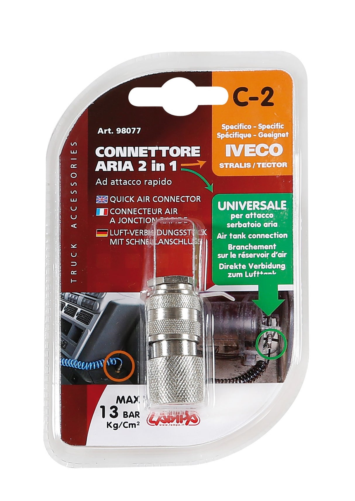 Connettore aria ad attacco rapido, 2 in 1 - Iveco Stralis, Tector