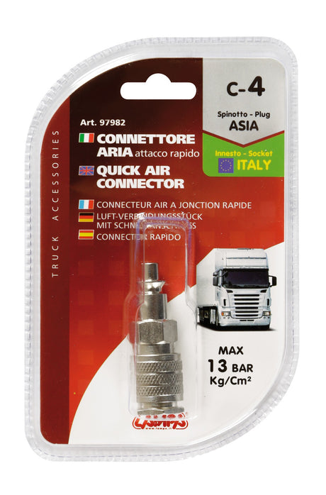C-4 connettore aria, spinotto Asia - innesto Italia