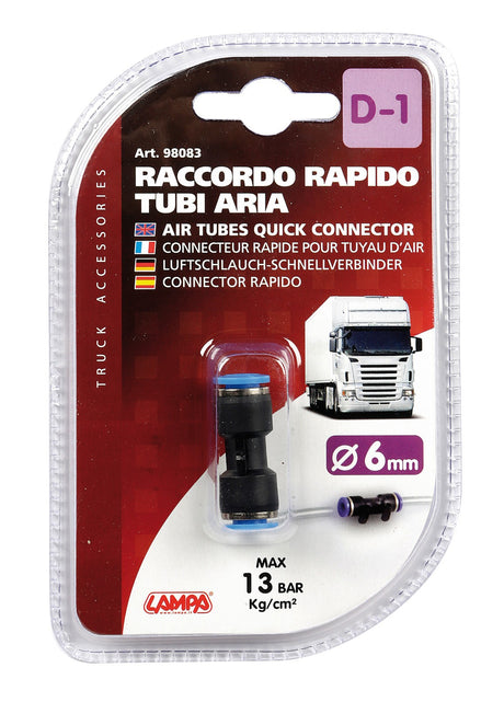 D-1, raccordo tubi aria - Ø 6 mm