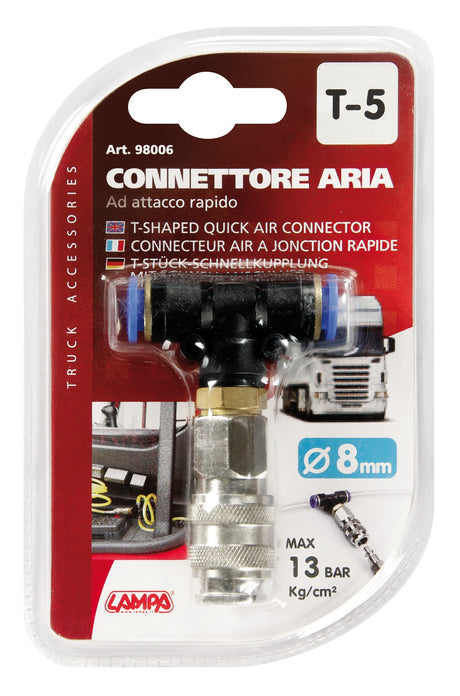 T-5, connettore aria ad attacco rapido - Ø 8 mm