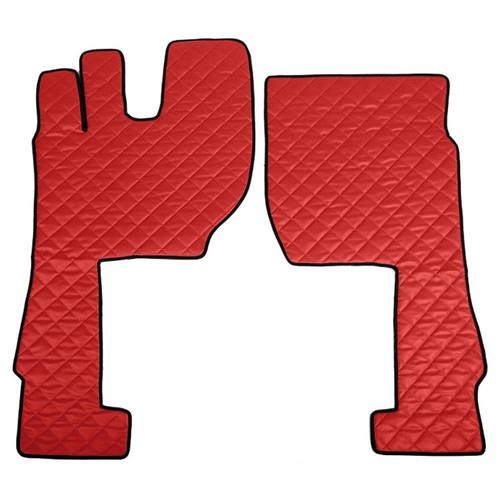 Pair of imitation leather mats - Red - Volvo FH Series 4