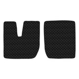 Pair of imitation leather mats - Black - Iveco Stralis wide cab