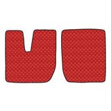 Pair of imitation leather mats - Red - Iveco Stralis wide cab