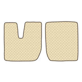 Pair of imitation leather mats - Cream - Iveco Stralis wide cab