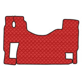 Single leatherette carpet - Red - Mercedes Actros MP2, MP3 no tunnel, fixed seat