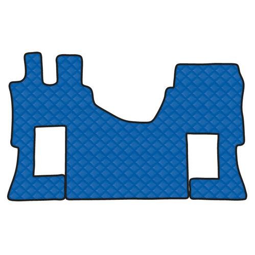 Single leatherette carpet - Blue - Mercedes Actros MP4 no tunnel, pneumatic passenger seat 