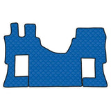 Single leatherette carpet - Blue - Mercedes Actros MP4 no tunnel, pneumatic passenger seat 