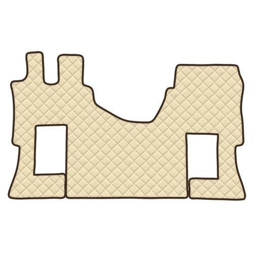 Single leatherette carpet - Cream - Mercedes Actros MP4 no tunnel, pneumatic passenger seat 