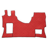 Single leatherette carpet - Red - Mercedes Actros MP4 no tunnel, folding passenger seat 